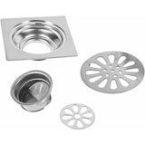 Thick Stainless Steel Floor Drain Anti-odor Square Shower Drain for Bathroom 100 100mm (Style : 3) - Front View