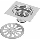Thick Stainless Steel Floor Drain Anti-odor Square Shower Drain for Bathroom 100 100mm (Style : 3) - Side View