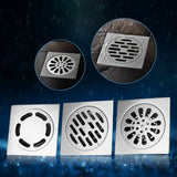 Thick Stainless Steel Floor Drain Anti-odor Square Shower Drain for Bathroom 100 100mm (Style : 3) - 45-Degree Angle