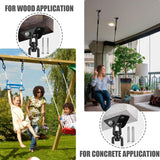 360° Swivel Hanging Chair Ceiling Mount, Swing, Suspension, Hook with Screws for Concrete, Wood, Playground, Porch, Trapeze Seat, Yoga - Side View