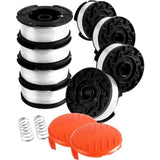 Trimmer spool for Black & Decker trimmers, 8 trimmer spools with 2 spool covers and 2 springs.pa_max 22-23 22