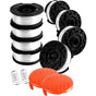 Trimmer spool for Black & Decker trimmers, 8 trimmer spools with 2 spool covers and 2 springs.pa_max 22-23 22