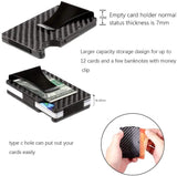 Best selling product!!! Carbon fiber RFID Card holder Black - Christmas gift One size - Top-Down View