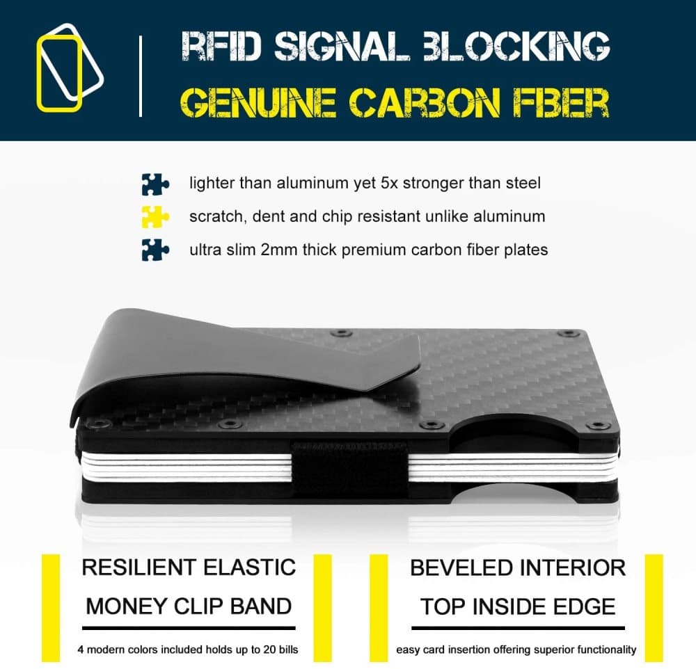 Best selling product!!! Carbon fiber RFID Card holder Black - Christmas gift One size