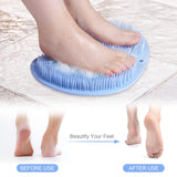 Foot Scrubber for Shower, Foot Cleaning Massage Mat with Non-Slip Suction Cups, Shower and Bathroom Foot Scrubber Mat (Blue) Blue - Top-Down View
