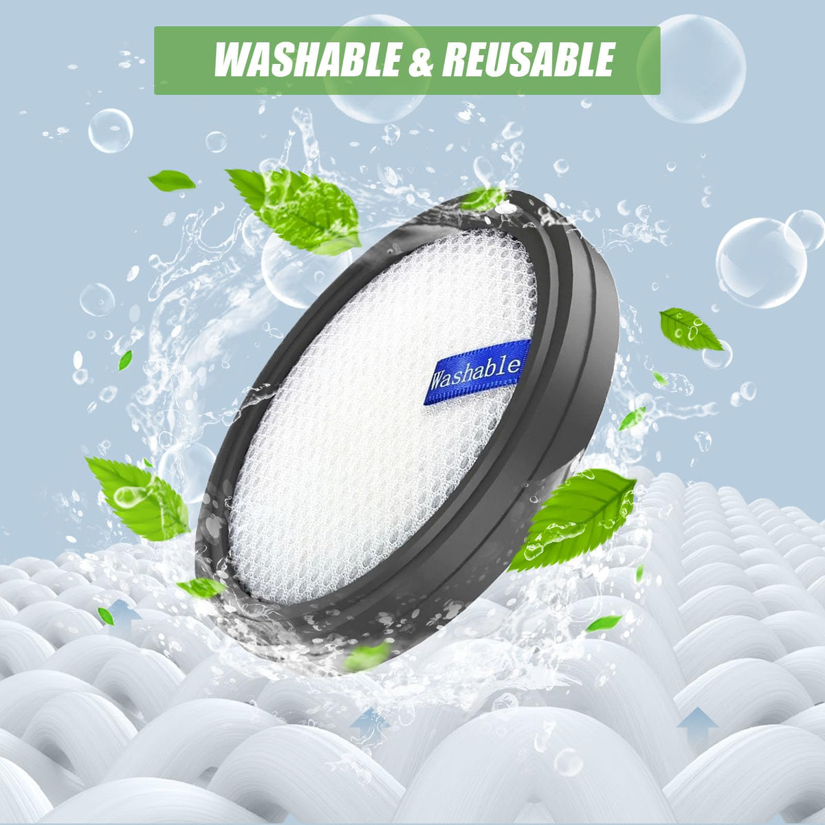 Replacement Filter for PrettyCare W200/W300/W400/P1/P2 Vacuum Cleaner, Washable.