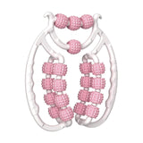 Massage Roller Relax Roller 20 Wheels Tubular Device Arm Leg Massage Circular Leg Clamps for Golfers Elbow Neck Leg Ankle Pink - Front View
