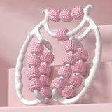 Massage Roller Relax Roller 20 Wheels Tubular Device Arm Leg Massage Circular Leg Clamps for Golfers Elbow Neck Leg Ankle Pink
