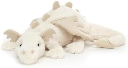 Snow Dragon Soft Toy, Huge 66 cm - Mythical Plush Toy - Classic Children's Gift white