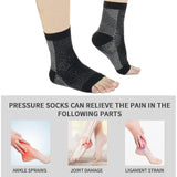pairs of neuropathy socks, soothing socks for neuropathy pain, tendinitis compression socks, plantar fasciitis, neuropathy - Black - L XL