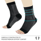 pairs of neuropathy socks, soothing socks for neuropathy pain, tendinitis compression socks, plantar fasciitis, neuropathy - Black - L XL