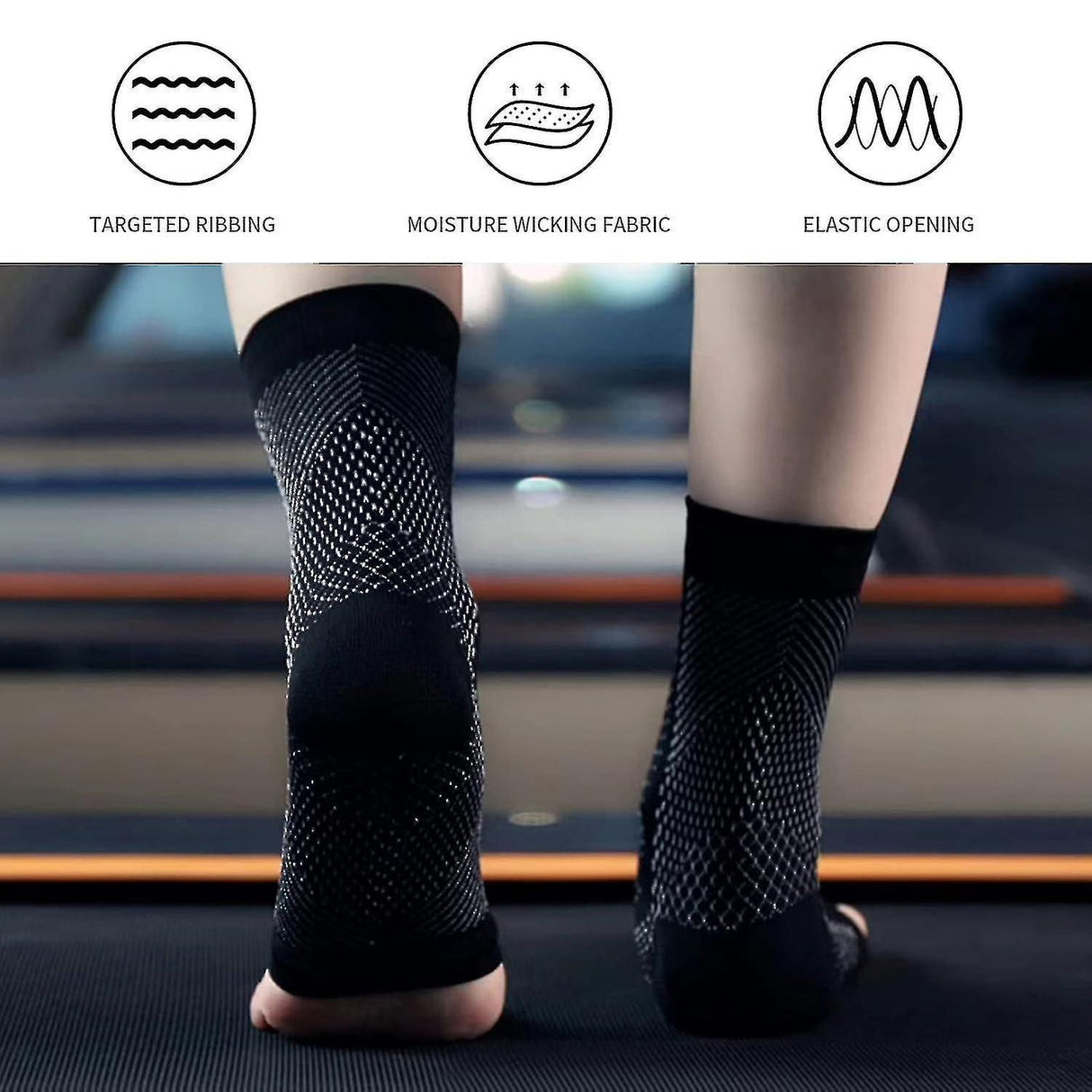pairs of neuropathy socks, soothing socks for neuropathy pain, tendinitis compression socks, plantar fasciitis, neuropathy - Black - L XL