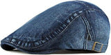 2-Pack Men's Denim Cotton Newsboy Cap Ivy Gatsby Driving Hunting Cabbie Hats - Front View