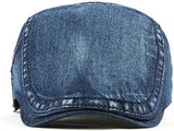 2-Pack Men's Denim Cotton Newsboy Cap Ivy Gatsby Driving Hunting Cabbie Hats - Side View
