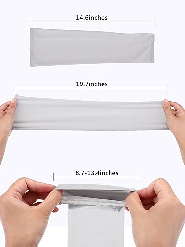 8-Pack Unisex UV Protective Arm Warmers for Cooling White Black Gray Blue, Ice Silk