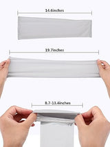 8-Pack Unisex UV Protective Arm Warmers for Cooling White Black Gray Blue, Ice Silk - Top-Down View