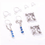 Fashion Water Drop Screw Non Pierced Nipple Ring Set Nipple Ring Body Jewelry (Blue)