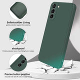 Samsung S23 Rubberized Matte Green Case Camera Protection Liquid - Green - Front View