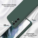 Samsung S23 Rubberized Matte Green Case Camera Protection Liquid - Green - Side View