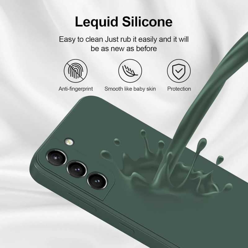 Samsung S23 Rubberized Matte Green Case Camera Protection Liquid - Green