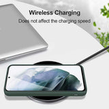 Samsung S23 Rubberized Matte Green Case Camera Protection Liquid - Green - Close-Up Angle