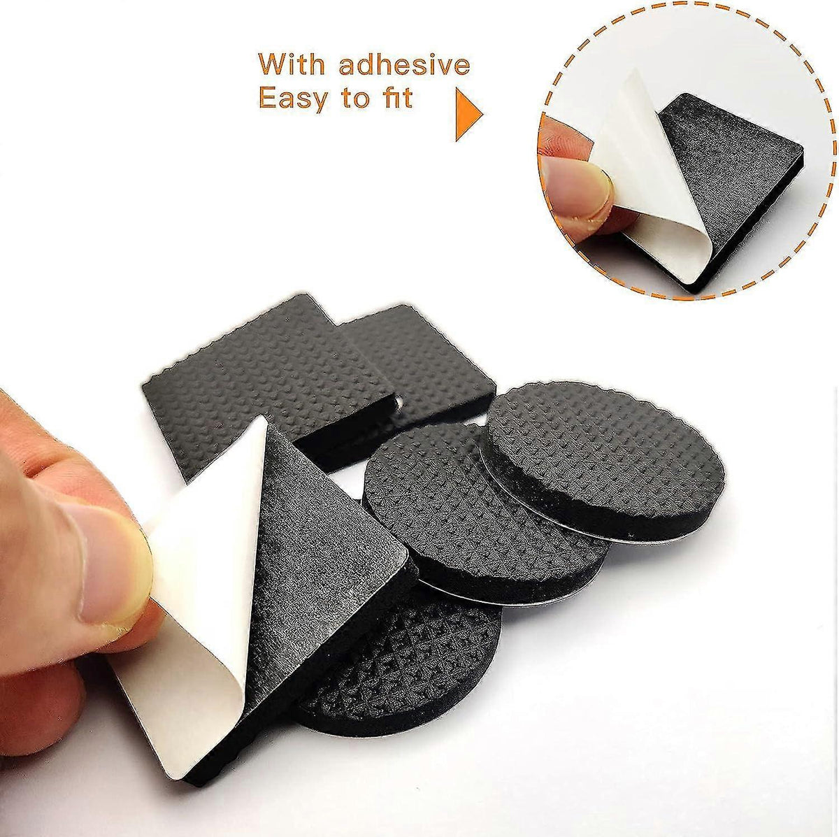 60 pieces non-slip rubber pads, self-adhesive rubber furniture protectors, protective pads for wooden floors, tables, chairs, bed legs