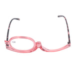Makeup Glasses Lightweight Foldable Rotating Single Lens Women Magnifying Cosmetic Glasses, Pink, +3.00