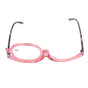 Makeup Glasses Lightweight Foldable Rotating Single Lens Women Magnifying Cosmetic Glasses, Pink, +3.00