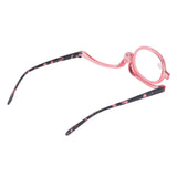 Makeup Glasses Lightweight Foldable Rotating Single Lens Women Magnifying Cosmetic Glasses, Pink, +3.00