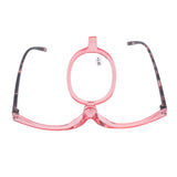 Makeup Glasses Lightweight Foldable Rotating Single Lens Women Magnifying Cosmetic Glasses, Pink, +3.00