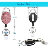 Keychain Retractable 3 ID Cards Yo-Yo, Retractable ID Card Holder Keychain Key Ring Key Tag Retractable for Keys, Card Holder ID Card Holder - Side View