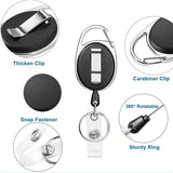 Keychain Retractable 3 ID Cards Yo-Yo, Retractable ID Card Holder Keychain Key Ring Key Tag Retractable for Keys, Card Holder ID Card Holder - Top-Down View