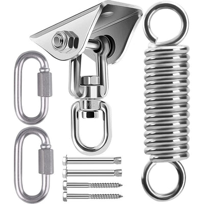 Ceiling Mount Hanging Chair Spring, Hammock Hanging Hooks Kit Stainless Steel 360° Rotation Ceiling Mount up to 450 kg