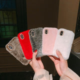 iPhone 7/8/SE (2020) & (2022) - Case/Mobile Case - Fluffy Fur Pink - Front View