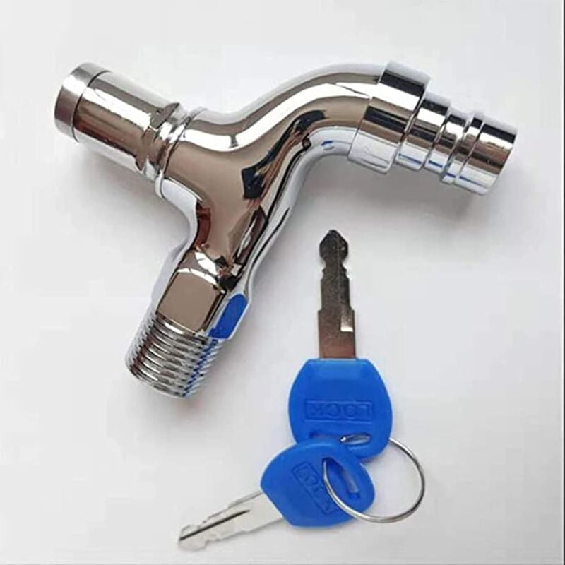 Anti-theft tap for outdoor use, anti-theft brass tap, lockable outdoor tap, for washing machine in the garden