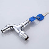 Anti-theft tap for outdoor use, anti-theft brass tap, lockable outdoor tap, for washing machine in the garden - Top-Down View