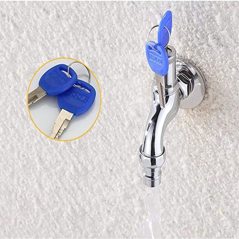 Anti-theft tap for outdoor use, anti-theft brass tap, lockable outdoor tap, for washing machine in the garden
