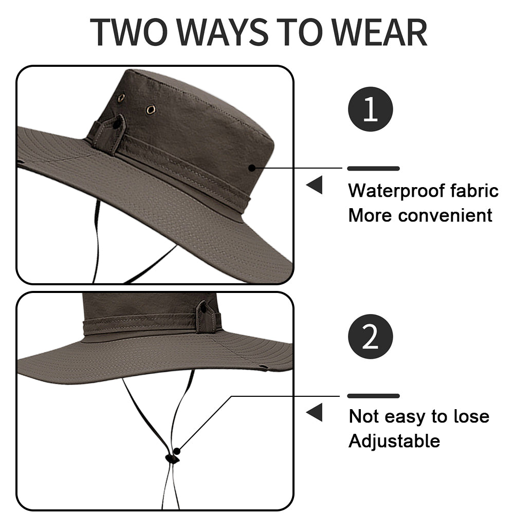 Sun Hats with UV Protection, Wide Brim Cap for Hiking and Safari