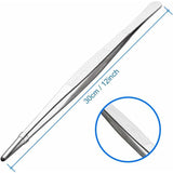 Extra 30cm / 12 inch Long Stainless Steel Tweezers with Precision Serrated End for Aquaristik, Gardening, Kitchen, Industrial Work and Use - Side View