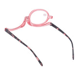 Makeup Glasses Lightweight Foldable Rotating Single Lens Women Magnifying Cosmetic Glasses, Pink, +3.00