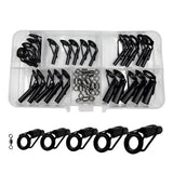 35pcs Fishing Rod Repair Kit Rings Wear-Resistant Ceramic Guide Rings Rod Eye Fishing Rod Guides Alconite Rings Set