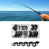 35pcs Fishing Rod Repair Kit Rings Wear-Resistant Ceramic Guide Rings Rod Eye Fishing Rod Guides Alconite Rings Set - Front View