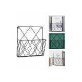Black Metal Wire Magazine Rack for Wall - Storage Shelf for Office, Living Room, Bedroom - Compatible with Newspapers, Books and Files