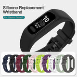 3pcs Soft Silicone Wristbands for Garmin Vivosmart 5 Wristband, Replacement Sports Wristbands in Different Colors for Vivosmart 5, Black-White-Blue - Side View