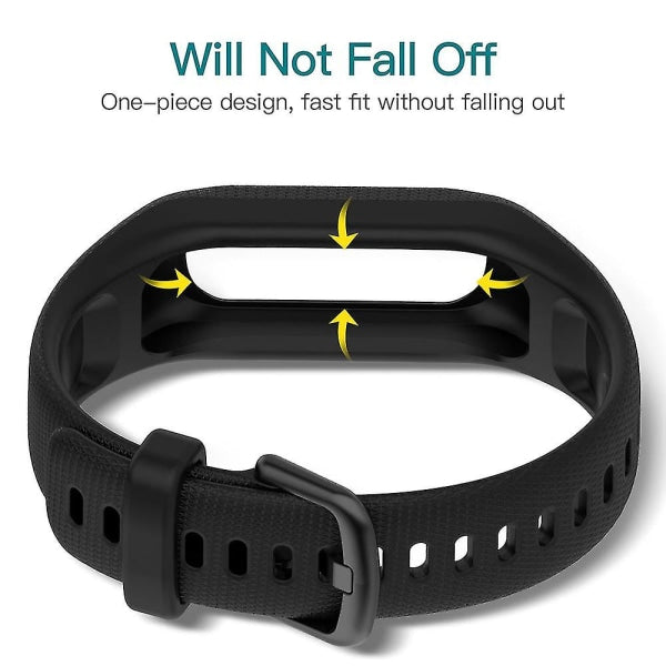 3pcs Soft Silicone Wristbands for Garmin Vivosmart 5 Wristband, Replacement Sports Wristbands in Different Colors for Vivosmart 5, Black-White-Blue