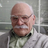 Halloween Old Man Headpiece, Realistic Silicone Mask Full Head Tricky Props White Beard With Hair - Side View