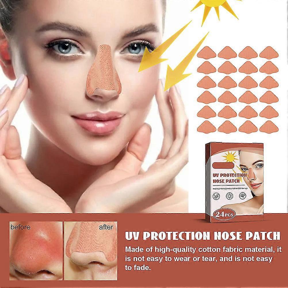 24 pcs Sunscreen Nose Patch UV Protection Nose Cover Sports Outdoor Skin-friendly Sun Nose Sticker