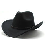American Western Cowboy Hat Felt Hat For Men And Women Riding Hat Rolled Brim Imitation Wool Jazz Hat Cowboy Hat Pink Pink-tfrf Pink - Front View