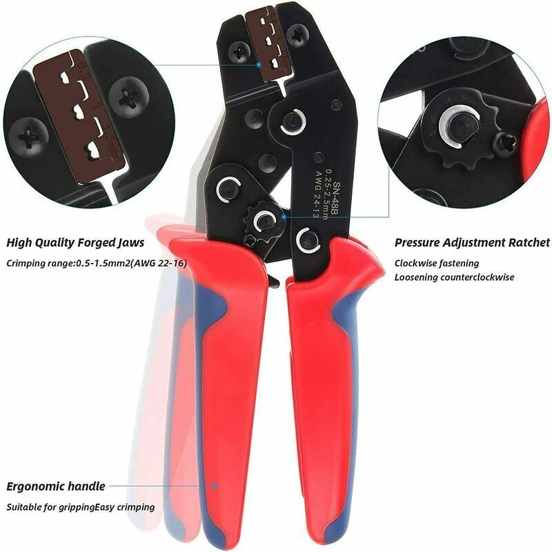Electrical Cable Lug Pliers, Cable Lug Pliers with Ergonomic Handle Available for Electrical Wire Connectors SN-48B