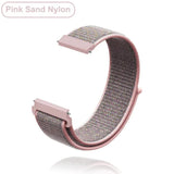 New 18mm 20mm 22mm Watchband for Garmin Venu 2S Wrist Strap Vivoactive 3 4S 4 Forerunner 245 645 Galaxy Watch 4 Classic 42 46mm PinkSand Nylon 20mm